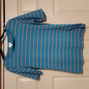 LuLaRoe Striped Shirt Short Sleeve Large
